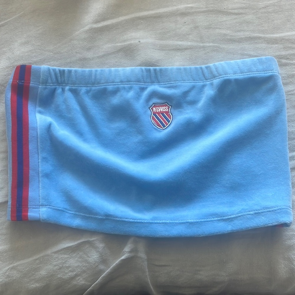 Y2K Sporty Spice Inspired KSWISS x Forever 21 Terry Cloth Bandeau Crop Top